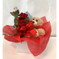Gift basket with small teddy bear
